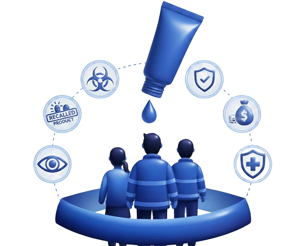 Eye drop recall lawsuit process illustration