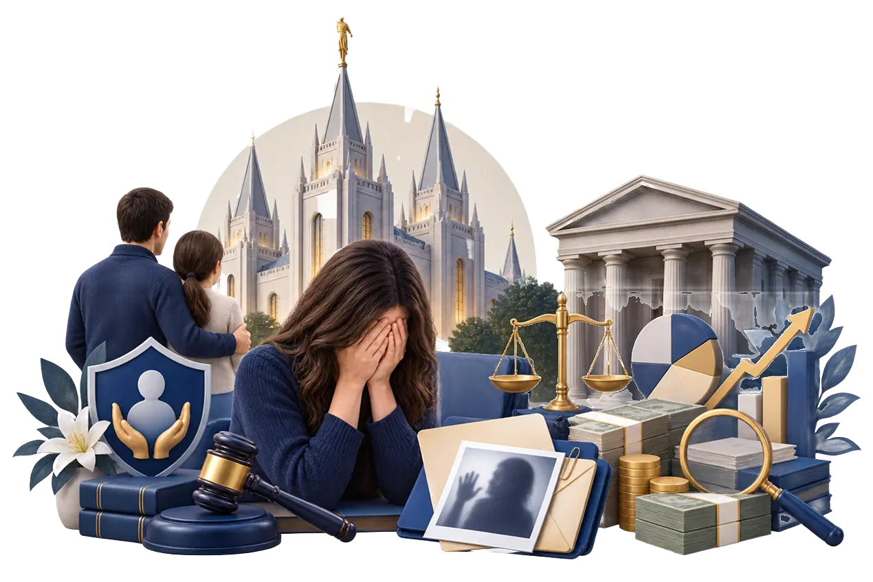 Mormon Church lawsuit process illustration