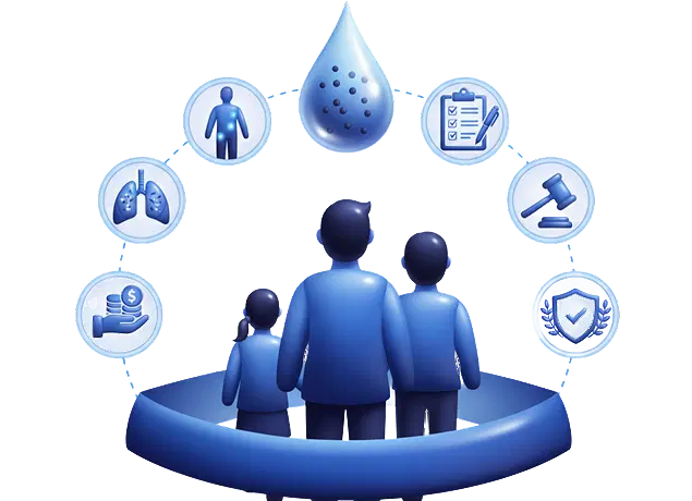 Mesothelioma lawsuit process illustration